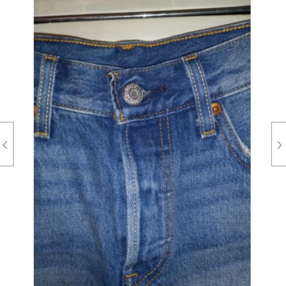Levis 501 Denim Shorts Tag Size Waist 24 Button Fly Denim Inseam 2" 100% Cotton - Picture 3 of 8